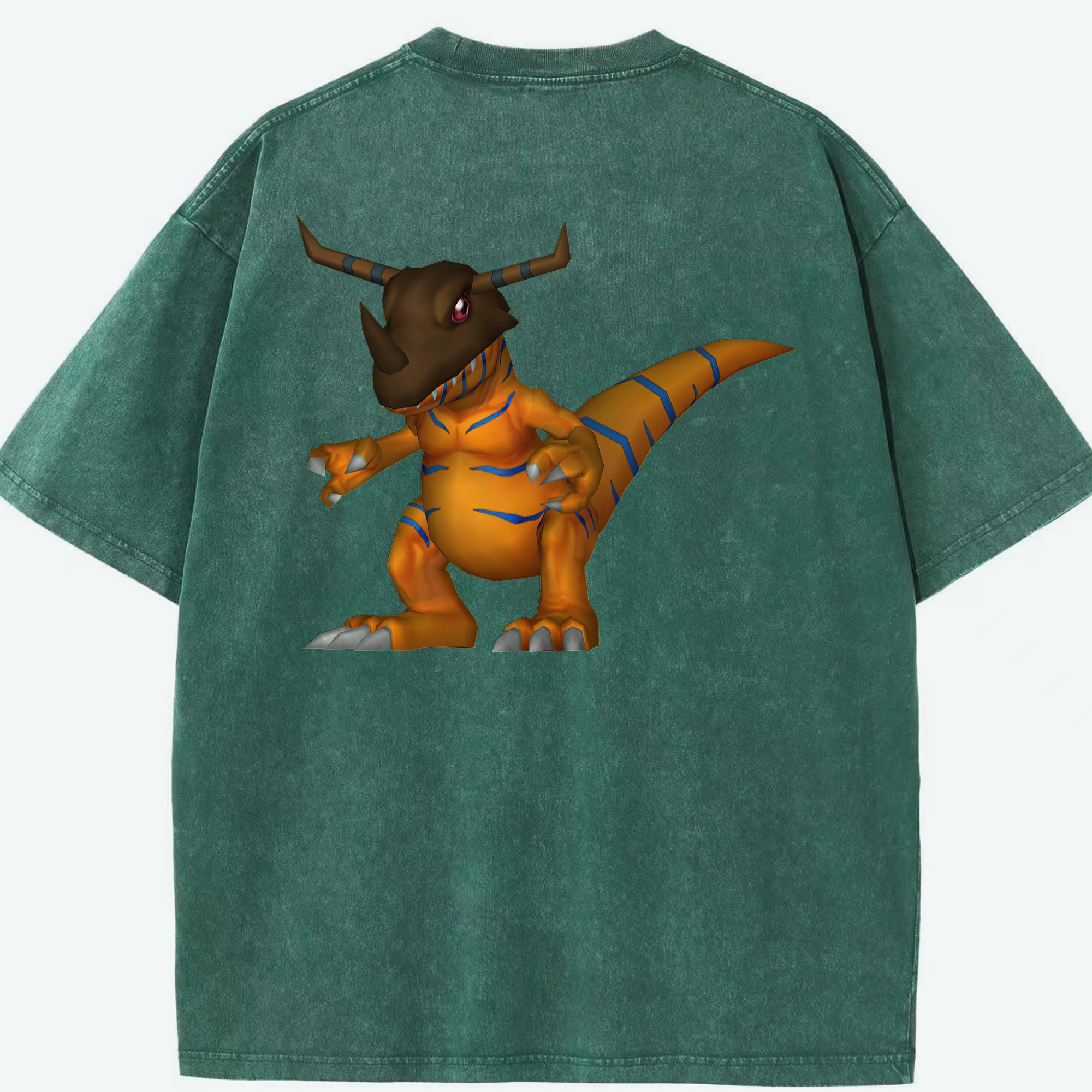 （画像用） Digimon デジタルモンスター/デジモン 綿100% ヴィンテージ風 半袖Tシャツ（背面プリント）